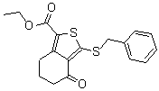 结构式 CAS# 172516-35-7, 3-(苄基硫代)-4-氧代-4,5,6,7-四氢苯并[c]噻吩-1-羧酸乙酯