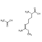 结构式 CAS# 174063-92-4, N<sup>5</sup>-[(甲硫基)亚氨代甲酰基]-L-鸟氨酸乙酸酯(1:1)