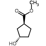结构式 CAS# 174292-58-1, 甲基(1S,3S)-3-羟基环戊烷-1-羧酸酯