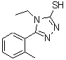 结构式 CAS# 174574-01-7, 4-乙基-5-(2-甲基苯基)-4H-1,2,4-三唑-3-硫醇
