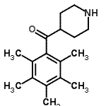 structure of CAS# 175136-85-3, (Pentamethylphenyl)(4-Piperidinyl)Methanone;(2,3,4,5,6-pentamethylphenyl)(4-piperidinyl)methanone;4-(PENTAMETHYLBENZOYL)PIPERIDINE;METHANONE,(2,3,4,5,6-PENTAMETHYLPHENYL)-4-PIPERIDINYL-