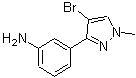 结构式 CAS# 175201-77-1, 3-(4-溴-1-甲基-1H-吡唑-3-基)苯胺