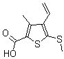 structure of CAS# 175202-63-8, 4-Ethenyl-3-Methyl-5-(Methylthio)-2-Thiophenecarboxylic Acid;3-METHYL-5-METHYLSULFANYL-4-VINYLTHIOPHENE-2-CARBOXYLIC ACID;4-ETHENYL-3-METHYL-5-(METHYLTHIO)THIOPHENE-2-CARBOXYLIC ACID;3-METHYL-5-(METHYLTHIO)-4-VINYLTHIOPHENE-2-CARBOXYLIC ACID
