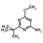 structure of CAS# 175204-54-3, 4-Methoxy-6-(2-Methyl-2-Propanyl)-1,3,5-Triazin-2-Amine;1,3,5-TRIAZIN-2-AMINE,4-(1,1-DIMETHYLETHYL)-6-METHOXY-;2-AMINO-4-(TERT-BUTYL)-6-METHOXY-1,3,5-TRIAZINE;2-Amino-4-tert-butyl-6-methoxy-1,3,5-triazine