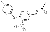 结构式 CAS# 175278-50-9, 3-[4-[(4-甲基苯基)硫代]-3-硝基苯基]-2-丙烯酸