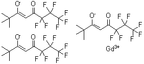 structure of CAS# 17631-67-3, Gadolinium Tris[(3Z)-6,6,7,7,8,8,8-Heptafluoro-2,2-Dimethyl-5-Oxo-3-Octen-3-Olate];5-octen-4<wbr>-one, 1,1<wbr>,1,2,2,3,<wbr>3-heptafl<wbr>uoro-6-hy<wbr>droxy-7,7<wbr>-dimethyl<wbr>-, gadoli<wbr>nium salt<wbr>, (5Z)- (<wbr>3:1);GADOLINIU<wbr>M 6,6,7,7<wbr>,8,8,8-HE<wbr>PTAFLUORO<wbr>-2,2-DIME<wbr>THYL-3,5-<wbr>OCTANEDIO<wbr>NATE;gadoliniu<wbr>m tris[(3<wbr>Z)-6,6,7,<wbr>7,8,8,8-h<wbr>eptafluor<wbr>o-2,2-dim<wbr>ethyl-5-o<wbr>xooct-3-e<wbr>n-3-olate]