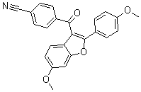结构式 CAS# 176977-56-3, 4-[[6-甲氧基-2-(4-甲氧基苯基)-3-苯并呋喃基]羰基]-苯甲腈