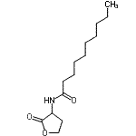structure of CAS# 177315-87-6, N-(2-Oxotetrahydro-3-Furanyl)Decanamide;Homoserine lactone, N-decanoyl-;MS/MS-1051439;N-[3S)-tetrahydro-2-oxo-3-furanyl]-decanamide