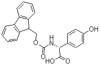 结构式 CAS# 178119-93-2, (alphaR)-alpha-[[(9H-芴-9-基甲氧基)羰基]氨基]-4-羟基-苯乙酸