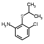 structure of CAS# 179104-32-6, 3-Chloro-2-(Isopropylsulfanyl)Aniline;3-Chloro-2-(isopropylthio)aniline;3-chloro-2-(propan-2-ylsulfanyl)aniline;3-Chloro-2-isopropylsulfanyl-phenylamine