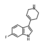 structure of CAS# 180161-14-2, 6-Fluoro-3-(1,2,3,6-Tetrahydro-4-Pyridinyl)-1H-Indole;