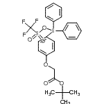 structure of CAS# 180801-55-2, (Tert-Butoxycarbonylmethoxyphenyl)Diphenylsulfonium Triflate;MFCD02683567;t-Butyl 2<wbr>-[4-(diph<wbr>enylsulfo<wbr>nium)phen<wbr>oxy]aceta<wbr>te, trifl<wbr>ate salt;tert-Buty<wbr>l 2-[4-(d<wbr>iphenylsu<wbr>lphonium)<wbr>phenoxy] <wbr>acetate, <wbr>triflate <wbr>salt