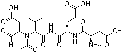 structure of CAS# 184179-08-6, N-Acetyl-L-alpha-Aspartyl-L-alpha-Glutamyl-N-(2-Carboxy-1-Formylethyl)-L-Valinamide;N-AC-ASP-GLU-VAL-ASP-CHO;CELL-PERMEABLE, DEVD-CHO;CPP32/APOPAIN INHIBITOR
