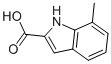 structure of CAS# 18474-60-7, 7-Methyl-1H-Indole-2-carboxylic Acid;1H-Indole-2-Carboxylic Acid, 7-Methyl-;7-METHYL-1H-INDOLE-2-CARBOXYLIC ACID;4,6-DICHLOROINDOLE-2-CARBOXYLIC ACID