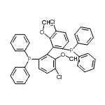 structure of CAS# 185913-97-7, (5,5'-Dichloro-6,6'-Dimethoxy-2,2'-Biphenyldiyl)Bis(Diphenylphosphine);- -5,5'-DICHLORO-6,6'-DIMETHOXY-2,2'-BIS -1,1'-BIPHENYL;(−)-(5,5'<wbr>-Dichloro<wbr>-6,6'-dim<wbr>ethoxy-1,<wbr>1'-biphen<wbr>yl)-2,2'-<wbr>diyl-bis(<wbr>diphenylp<wbr>hosphine);(−)-2,2'-<wbr>Bis(diphe<wbr>nylphosph<wbr>ino)-5,5'<wbr>-dichloro<wbr>-6,6'-dim<wbr>ethoxy-1,<wbr>1'-biphen<wbr>yl