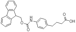 structure of CAS# 186320-14-9, 4-[[(9H-Fluoren-9-Ylmethoxy)Carbonyl]Amino]-Benzenebutanoic Acid;4-(FMOC-4-AMINOPHENYL)-BUTANOIC ACID;FMOC-4-(4-AMINOPHENYL)BUTANOIC ACID