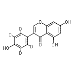 structure of CAS# 187960-08-3, 5,7-Dihydroxy-3-[4-Hydroxy(<Sup>2</Sup>H<Sub>4</Sub>)Phenyl]-4H-Chromen-4-One;GENISTEIN-2',3',5',6'-D4;Genistein-d4 (4-hydroxyphenyl-2,3,5,6-d4)