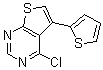 structure of CAS# 189681-04-7, 4-Chloro-5-(2-Thienyl)-Thieno[2,3-d]Pyrimidine;4-CHLORO-5-(THIOPHEN-2-YL)THIENO[2,3-D]PYRIMIDINE;4-CHLORO-5-(2-THIENYL)THIENO[2,3-D]PYRIMIDINE