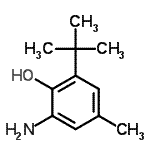 结构式 CAS# 19059-89-3, 2-氨基-4-甲基-6-(2-甲基-2-丙基)苯酚