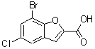 structure of CAS# 190775-65-6, 7-Bromo-5-Chloro-1-Benzofuran-2-Carboxylic Acid;7-bromo-5-chloro-1-benzofuran-2-carboxylic acid;7-bromo-5-chlorobenzo[b]furan-2-carboxylic acid;7-bromo-5-chloro-benzofuran-2-carboxylic acid