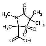 CAS#: 192075-19-7， 2,3,5,5-Tetramethyl-4-Oxo-1,3-Thiazolidine-2-Carboxylic Acid 1,1-Dioxide