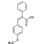 structure of CAS# 19319-32-5, (2Z)-3-(4-Methoxyphenyl)-2-Phenylacrylic Acid;(2E)-3-(4-Methoxyphenyl)-2-phenylacrylic acid;3-(4-methoxyphenyl)-2-phenylacrylic acid;3-(4-METHOXYPHENYL)-2-PHENYLPROP-2-ENOIC ACID