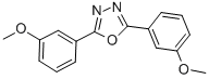 structure of CAS# 19748-58-4, 2,5-Bis(3-Methoxyphenyl)-1,3,4-Oxadiazole;Zinc00156604;1,3,4-Oxadiazole, 2,5-Bis(3-Methoxyphenyl)-