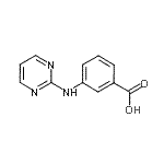 结构式 CAS# 198195-06-1, 3-(2-嘧啶基氨基)苯甲酸