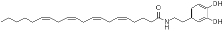 structure of CAS# 199875-69-9, (5Z,8Z,11Z,14Z)-N-[2-(3,4-Dihydroxyphenyl)Ethyl]-5,8,11,14-Icosatetraenamide;