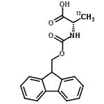 结构式 CAS# 201489-21-6, N-[(9H-芴-9-基甲氧基)羰基]-L-(3-<sup>13</sup>C)丙氨酸