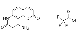 structure of CAS# 201847-54-3, H-beta-Alanine 7-Amido-4-Methylcoumarin Trifluoroacetate Salt;BETA-ALANINE 7-AMIDO-4-METHYLCOUMARIN TRIFLUOROACETATE SALT;BETA-ALANINE 7-AMIDO-4-METHYLCOUMARIN TRIFLUOROACETATE;BETA-ALANINE-AMC TFA