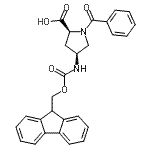 structure of CAS# 204321-85-7, (4S)-1-Benzoyl-4-{[(9H-Fluoren-9-Ylmethoxy)Carbonyl]Amino}-L-Proline;Fmoc-(2S,4S)-4-amino-1-benzoyl-pyrrolidine-2-carboxylic acid