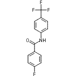 structure of CAS# 2054-01-5, 4-Fluoro-N-[4-(Trifluoromethyl)Phenyl]Benzamide;(4-fluorophenyl)-N-[4-(trifluoromethyl)phenyl]carboxamide;4-Fluoro-4'-(trifluoromethyl)benzanilide;4-fluoro-N-(4-(trifluoromethyl)phenyl)benzamide