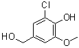 structure of CAS# 20624-92-4, 2-Chloro-4-(Hydroxymethyl)-6-Methoxyphenol;5-Chlorovanillyl alcohol;5-CHLOROVANILLYLALCOHOL;6-chloro-4-(hydroxymethyl)-2-methoxyphenol