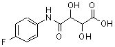 structure of CAS# 206761-65-1, 4-[(4-Fluorophenyl)Amino]-2,3-Dihydroxy-4-Oxobutanoic Acid;(-)-4'-Fluorotartranilic acid;(-)-4-Fluorotartranilic acid;(+)-4'-Fluorotartranilic acid