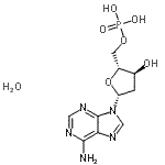 structure of CAS# 207127-57-9, 2'-Deoxy-5'-Adenylic Acid Hydrate (1:1);2\'-Deoxyadenosine 5\'-monophosphate monohydrate;2′-Deoxyadenosine 5′-monophosphate monohydrate;2'-Deoxyadenosine 5'-monophosphate monohydrate