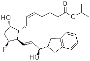 结构式 CAS# 208114-93-6, (5Z)-7-{(1R,2R,3S,5S)-2-[(3R)-3-(2,3-二氢-1H-茚-2-基)-3-羟基-1-丙烯-1-基]-3-氟-5-羟基环戊基}-5-庚烯酸异丙酯