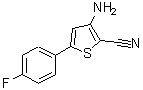 structure of CAS# 210356-63-1, 3-Amino-5-(4-Fluorophenyl)-2-Thiophenecarbonitrile;175137-39-0, 210356-63-1;2-THIOPHENECARBONITRILE,5-(4-FLUOROPHENYL)-3-METHYL-;3-Amino-2-cyano-5-(4-fluorophenyl)thiophene