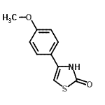 structure of CAS# 2104-03-2, 4-(4-Methoxyphenyl)-1,3-Thiazol-2(3H)-One;4-(4-Methoxyphenyl)thiazol-2-ol;4-(4-Methoxy-phenyl)-thiazol-2-ol;MFCD11632159