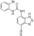 结构式 CAS# 211096-49-0, 1-(2-溴苯基)-3-(4-氰基-1H-苯并三唑-7-基)脲