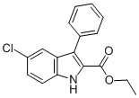 structure of CAS# 21139-32-2, 5-Chloro-3-Phenyl-1H-Indole-2-Carboxylicacid Ethyl Ester;5-Chloro-3-Phenyl-1H-Indole-2-Carboxylic Acid Ethyl Ester;Zinc00169716;Oprea1_020548