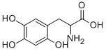 structure of CAS# 21373-30-8, 2,4,5-Trihydroxy-DL-Phenylalanine;2-Amino-3-(2,4,5-Trihydroxyphenyl)Propionic Acid;Lopac0_000633;Tyrosine, 2,5-Dihydroxy-