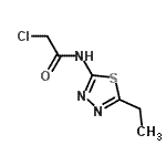 structure of CAS# 21521-90-4, 2-Chloro-N-(5-Ethyl-1,3,4-Thiadiazol-2-Yl)Acetamide;2-(2-Chloroacetamido)-5-ethyl-1,3,4-thiadiazole;2-chloro-N-(5-ethyl(1,3,4-thiadiazol-2-yl))acetamide;2-Chloro-N-(5-ethyl-[1,3,4]thiadiazol-2-yl)-