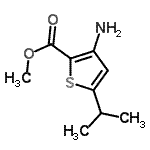 结构式 CAS# 216574-44-6, 甲基3-氨基-5-异丙基-2-噻吩羧酸酯