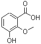 结构式 CAS# 2169-28-0, 3-羟基-2-甲氧基苯甲酸