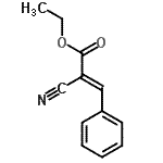 结构式 CAS# 2169-69-9, 乙基(2E)-2-氰基-3-苯基丙烯酸酯