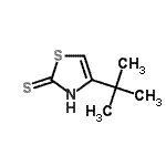 结构式 CAS# 2180-05-4, 4-(2-甲基-2-丙基)-1,3-噻唑-2(3H)-硫酮