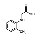 structure of CAS# 21911-61-5, N-(2-Methylphenyl)Glycine;[(2-Methylphenyl)amino]acetic acid;2-[(2-methylphenyl)amino]acetic acid;o-Tolylamino-acetic acid