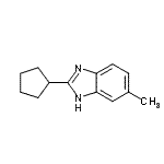 structure of CAS# 221548-36-3, 2-Cyclopentyl-5-Methyl-1H-Benzimidazole;2-cyclopentyl-5-methyl-1H-benzo[d]imidazole