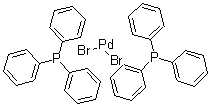 结构式 CAS# 22180-53-6, (SP-4-1)-二溴二(三苯基膦)-钯